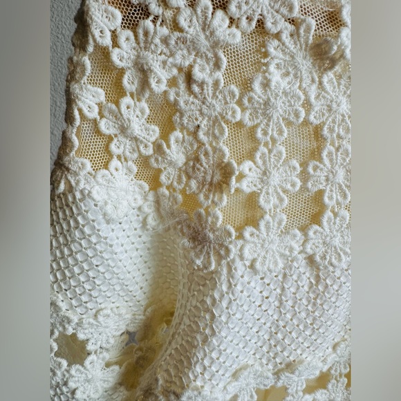 Oscar de la Renta ecru Lace & Embroidered top blouse size 2 - Picture 6 of 12